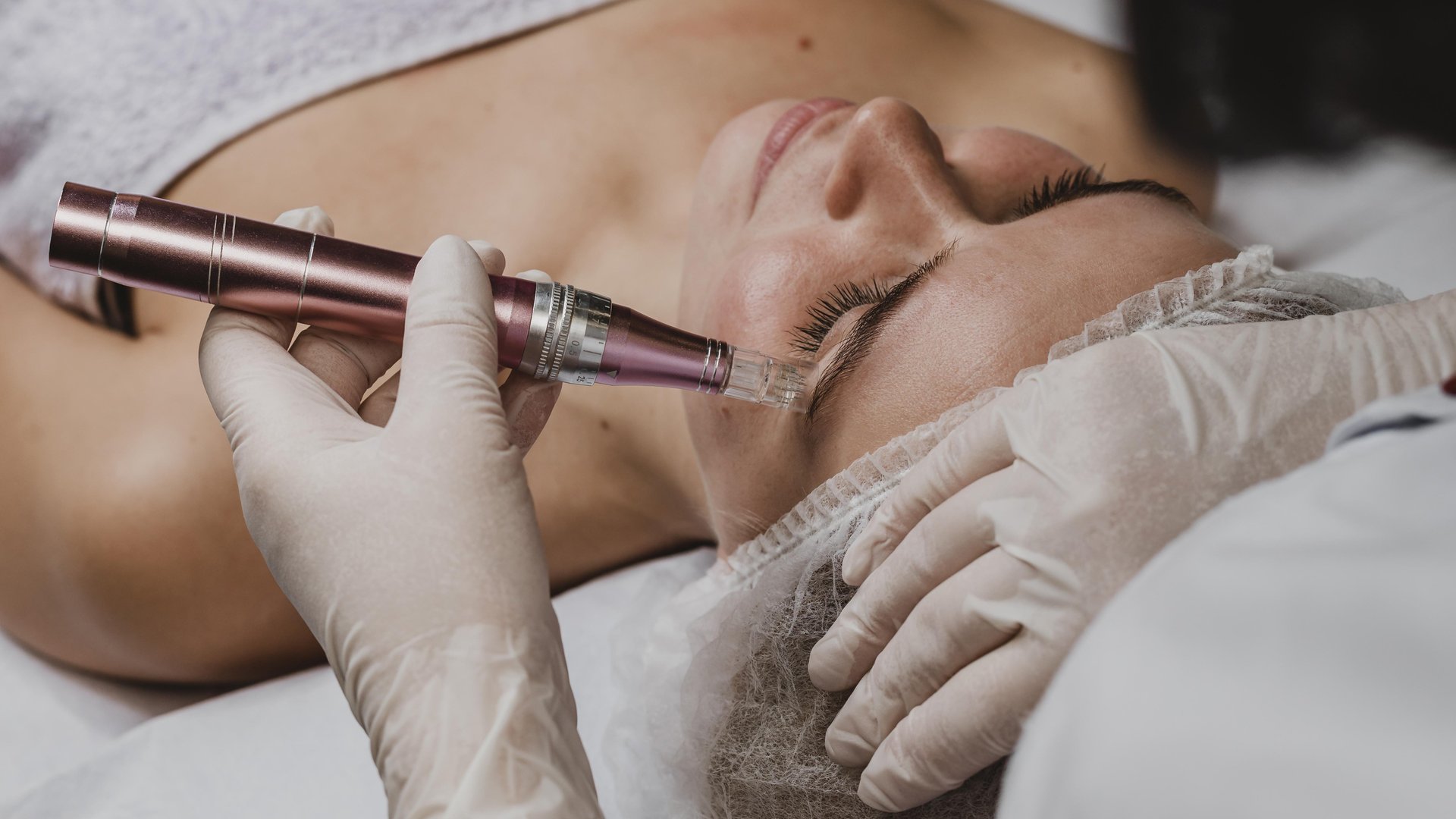 young woman spa having skin treatment